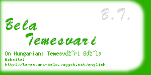 bela temesvari business card